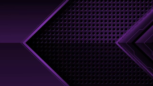 Abstract dark metallic background with chevron arrows and perforated texture animation