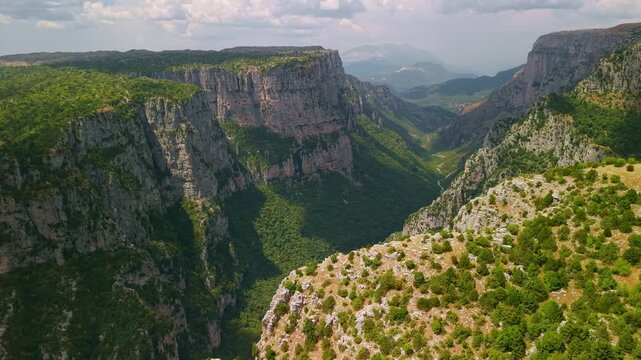 Panoramic View of Vikos Gorge Canyon, Zagori, Greece