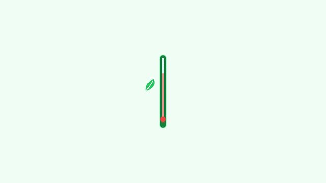 Minimalist Green Leaf Icon Animation on White Background.