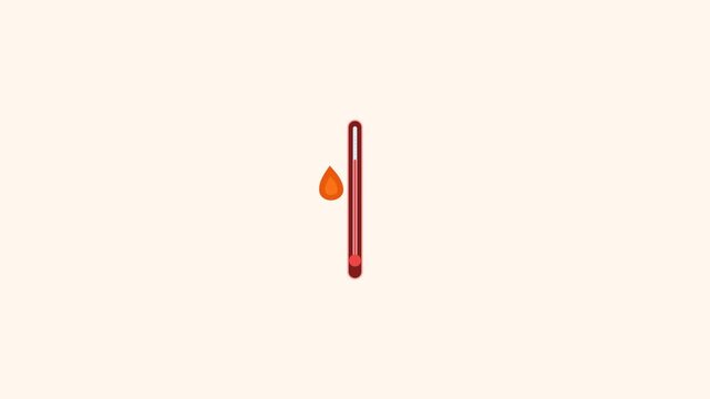 Minimalist Animation Featuring A Red Pen And A Floating Orange Teardrop Shape.
