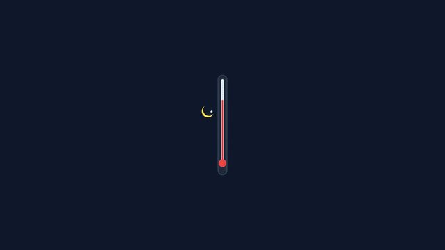 Minimalist Digital Thermometer Animation Showing Rising Temperature Levels.