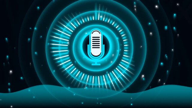Neon Pink Podcast Audio Visualizer Microphone Motion Graphic Loop