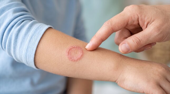Child Arm with Ringworm Fungal Rash for Pediatric Skin Infection Awareness