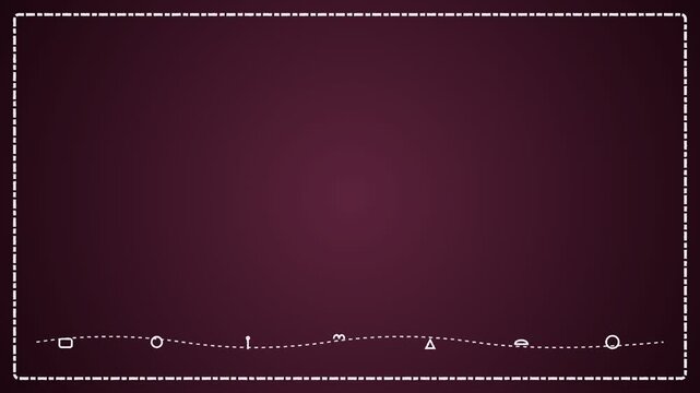 Elegant Dark Maroon Background with Minimalist White Line Art and Dotted Border.