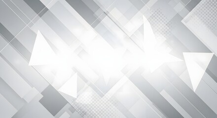 Obraz premium A dynamic abstract composition featuring overlapping geometric shapes, sharp angles, and varying shades of gray to create a contemporary, visually engaging digital art piece with depth