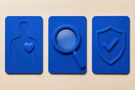 Identity verification concept with profile search and security icons