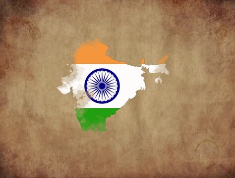 India map with the flag animation paper video 4K
