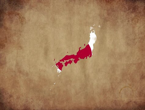 Japan map with the flag animation paper video 4K