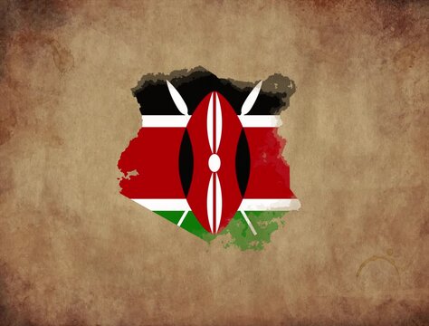 Kenya map with the flag animation paper video 4K