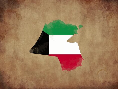 Kuwait map with the flag animation paper video 4K