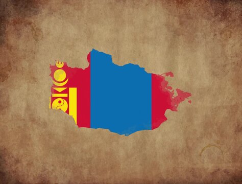 Mangolia map with the flag animation paper video 4K