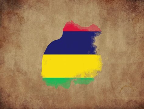 Mauritius map with the flag animation paper video 4K
