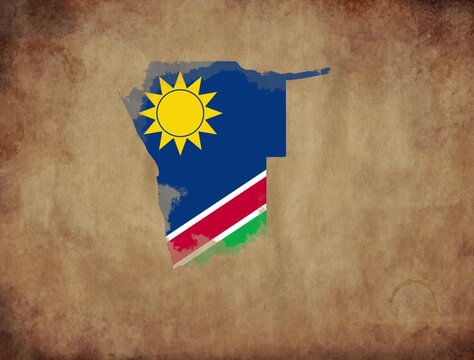 Namibia map with the flag animation paper video 4K