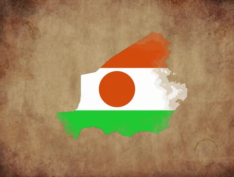 Niger map with the flag animation paper video 4K