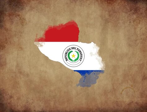 Paraguay map with the flag animation paper video 4K