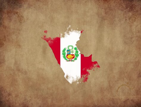 Peru map with the flag animation paper video 4K