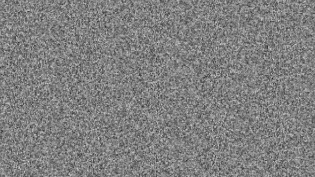 TV static signal with digital noise and horizontal scan lines flickering on black background for video transition  .4k