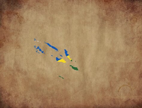 Solomon Islands map with the flag animation paper video 4K