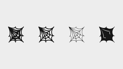 Fototapeta premium black-and-white vector icons or clipart of corner spider webs.