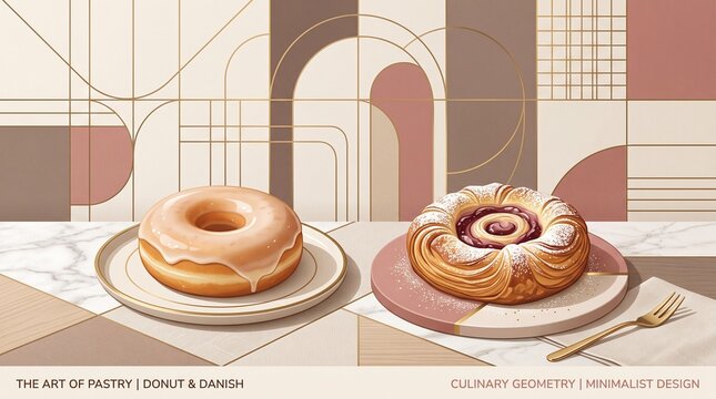 Cup of Coffee with Donuts and Cake on White Plate Sweet Bakery Breakfast Snack with Pastries Cookies and Chocolate Dessert Isolated on White Background