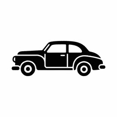 Fototapeta premium Classic Car Silhouette Icon Transportation Vehicle.