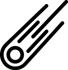 Falling meteor icon, space, astronomy, cosmic event, celestial body, star streak, vector illustration © Batok