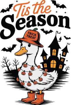 Halloween Goose Haunted House Clipart