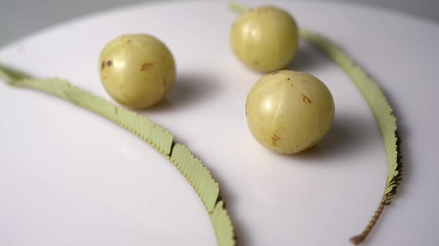 Fresh Indian Amla (Indian Gooseberry) Rich in Vitamin C, Ayurvedic Superfruit, Organic Herbal Ingredient, Natural Antioxidant, Healthy Nutrition, and Wellness