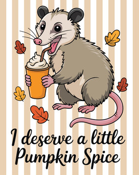 Cute Cartoon  Baby Shower and Happy Birthday Greeting Card Vector Illustration with Fall Theme