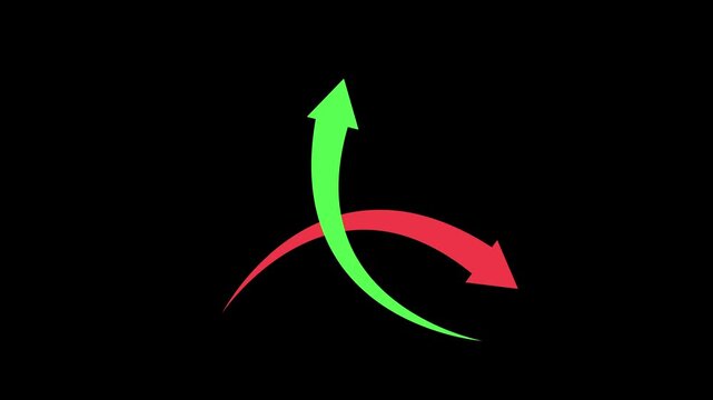 Two curved arrows pointing in opposite directions minimal animation