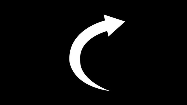 Curved arrow pointing up and right simple minimal icon for navigation direction refresh animation