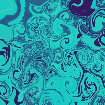 Blue Swirls Marbling Paper Background Wallpaper