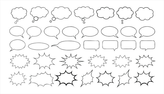Outline Speech and Thought Bubble Collection