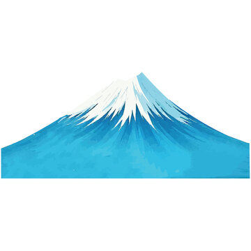 Mount Fuji Japanese snow capped mountain landmark vector illustration