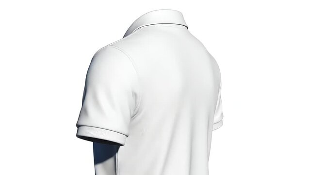 White Polo Shirt 3D Mockup Rotation Display.