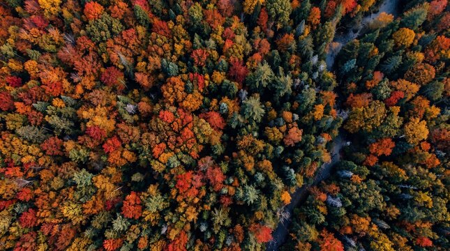 Aerial Mosaic of Mixed Forest Canopy