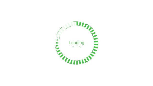 Minimal circular loading indicator and the word loading animation, Waiting progress and system startup