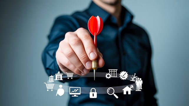 Business target achievement and strategic goal management concept