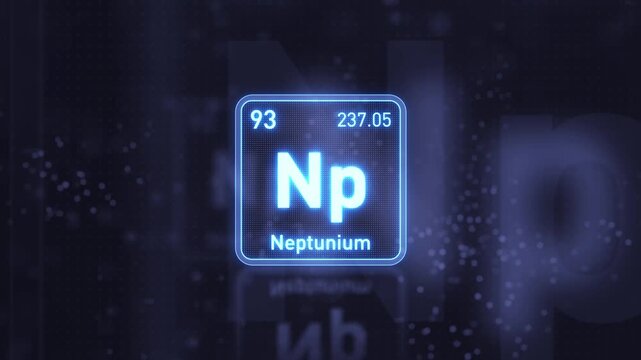 Periodic Table Element Neptunium Np Animation. Modern and Minimal Design.