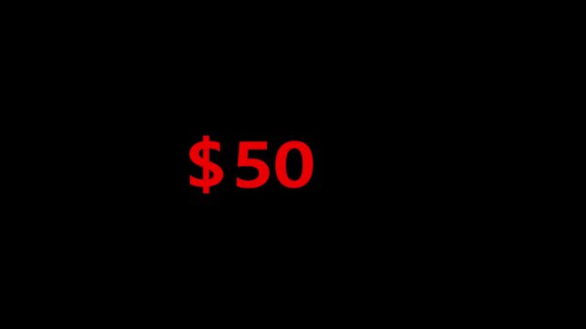 A deep black background serves as a canvas for the bright red text "$30", emphasizing a specific price, discount, or financial offer with a bold and direct visual statement