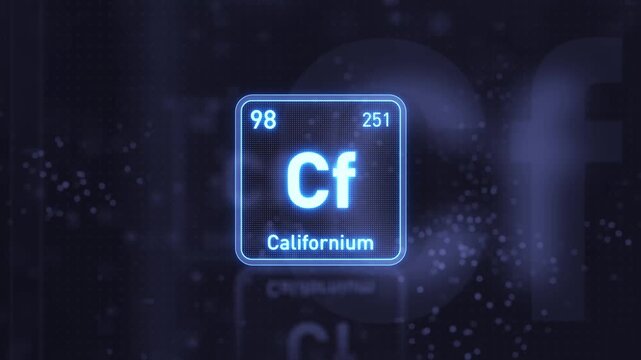 Periodic Table Element Californium Cf Animation. Modern and Minimal Design.