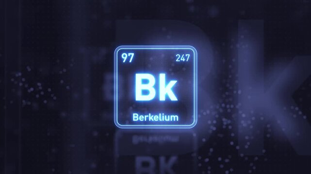 Periodic Table Element Berkelium Bk Animation. Modern and Minimal Design.