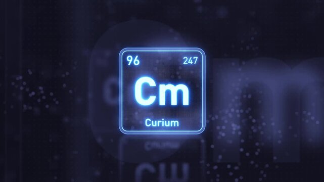 Periodic Table Element Curium Cm Animation. Modern and Minimal Design.