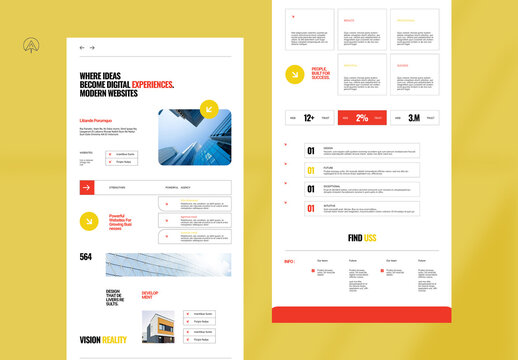 Yellow And Red Web Structure Template