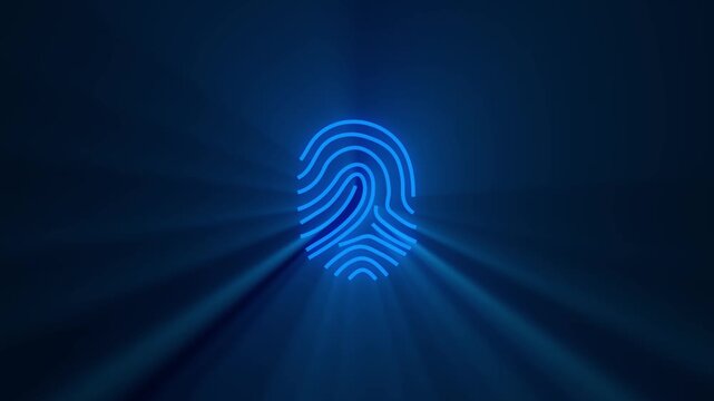 Biometric fingerprint graphic. Cybersecurity training modules look sharp with this asset.