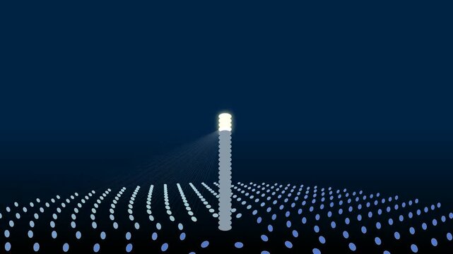 Concentrated solar power plant animation explaining heliostats tracking the sun heating molten salt for thermal energy high pressure steam and electricity generation