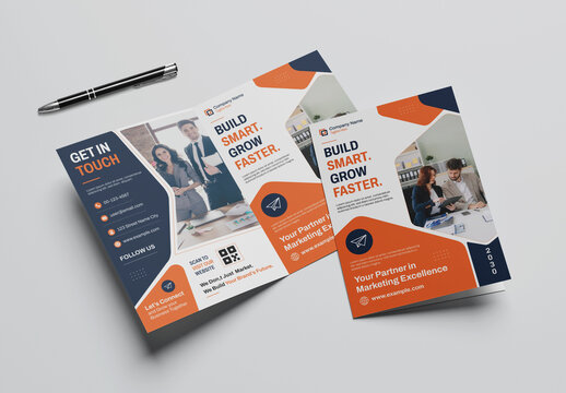 Bi Fold Brochure Design Template Layout
