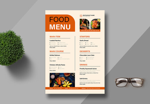 Food Menu Template Layout