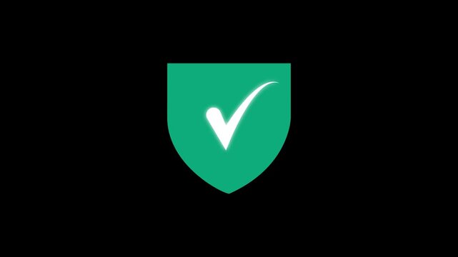 Tick approved animation layouts trace white check mark symbols inside green shield boxes. Enterprise cybersecurity firewall protection tools look authentic here.