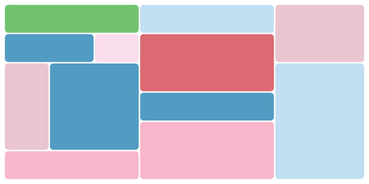 Pastel bento box grid layout. Abstract geometric empty collage frame, UI dashboard wireframe or mood board template vector background. empty bento style collage collection. blank grid layout templates